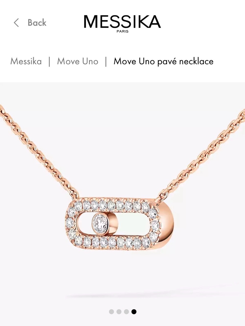 Messika Pink Gold Pavé Move Uno Necklace with Floating Diamond